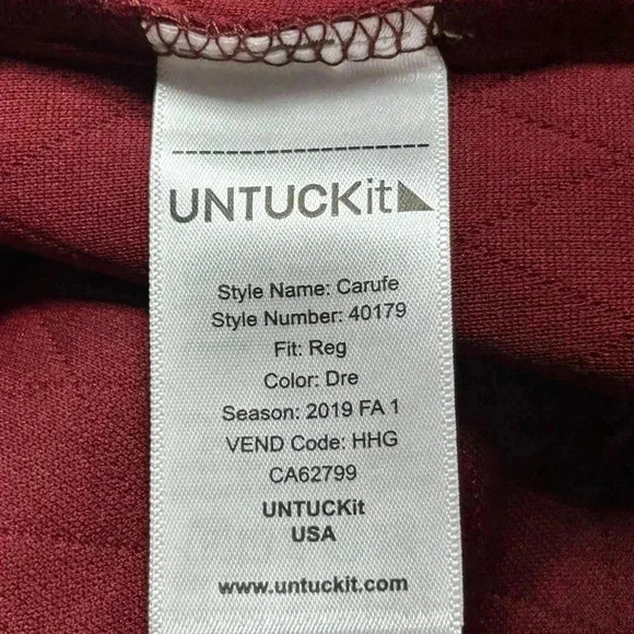 UNTUCKit Men’s Carufe Quarter 1/4 Snap Pullover Burgundy Quilted XX-large NWT - Picture 3 of 9
